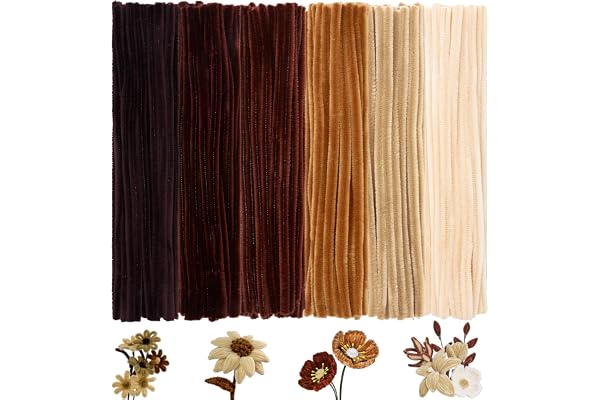 BULANGDE 300 Fil Chenille Marron, Cure Pipe de 30cm de Long, Pipe Cleaners, Tige Chenille Loisir Creatif - Kids & Artistes, Décorations de Noël & Arrangements Floraux (Dégradé de Marron 6 Nuances)