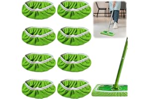 NHYDZSZ 8 sztuk ściereczek wielokrotnego użytku do mopa podłogowego Swiffer, wielokrotnego użytku, zmywalne podkładki z mikrofibry do użytku na mokro i na sucho (zielone)
