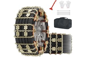 ‎SUNYRISY SUNYRISY 8 Stück Schneeketten, Universal Auto Einstellbare Metall Reifenketten Snow Chains, Hohe Griffigkeit Schwerlast Notfallzugketten für die Meisten PKW/SUV/LKW (Reifenbreite 215-285mm)