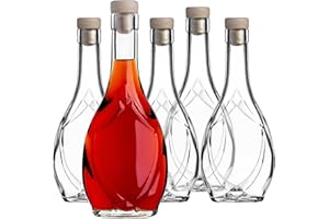 KADAX Lot de 10 bouteilles de liqueur vides en verre de 250 ml avec bouchon, pour remplir les liqueurs, le vin et l'alcool, bouteilles décoratives, bouteilles de vin en verre