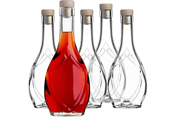 KADAX Uppsättning med 10 glasflaskor på 250 ml med kork – tomma små flaskor för fyllning för likör, snaps och presenter, perfekt att ge bort, påfyllningsbara glasflaskor
