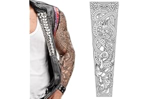 Tatodays temporary tattoo full arm viking dragon stick on body art transfer women and men cosplay halloween adult temp tattoo for arms