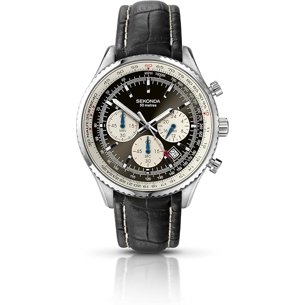 Sekonda Orologio Cronografo Uomo Stile Militare - Grigio - 45 Mm - Impermeabile 100 M - Modello 30065