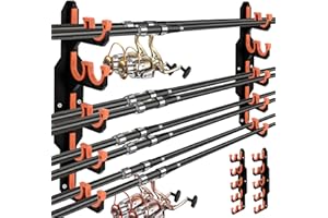 Weskjer 2 soportes para cañas de pescar naranja, soporte para cañas de pescar para el garaje, soporte de pared para techo