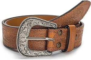 INOGIH Western-Cowboy-Cinture in pelle-per-donna-uomo-cowgirl stile bohemien turchese fibbie per cintura jeans pantaloni