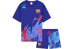 Get Trend Pijama Hombre Verano Conjunto de Pijama Futbol Corto Suave y Cómodo Ropa de Dormir Algodon Regalo para Él