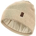 Beanie for Men, Stretchy Soft Cuffed Wooly Beanie with Thick Warm Lining, Unisex Classic Winter Hat, Gifts for Women/Men/Her/Him/Dad