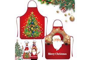 YISKY Grembiule Natalizio Cucina, 2 Pezzi Grembiule Natalizio Divertente, Grembiuli Cucina Natale, Grembiuli Rossi di Natale, Grembiule Natalizio Unisex, Grembiule da Cucina, per Cucina Festa di Natale
