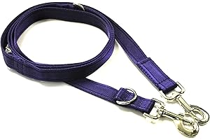 CHURCH PRODUCTS UK 8ft Dog Training Lead, Police Style, Obedience, Multi-Functional Dog Lead 20mm Cushioned Webbing (Purple, 8ft Long)