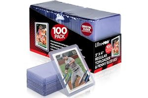 Ultra Pro 3" x 4" Clear Regular Top Loaders For Cards With Card Sleeves Bundle Standard Size 100ct Baseball Card Sleeves Trading Card Sleeve Baseball Card Protectors Toploader Card Protectors