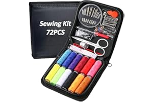 RFWIN Travel Sewing Kit 72pcs Needle and Thread Kit, Portable Mini Sewing Supplies for Beginner | Kids | Home and Emergency Use