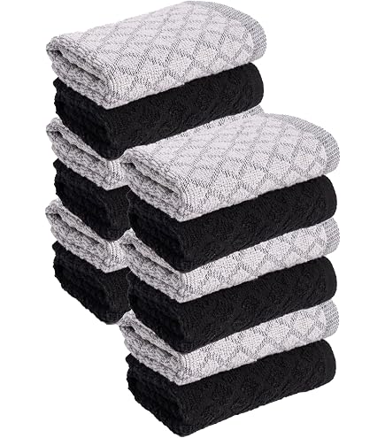 SINLAND Toallas De Cocina De Secado Rápido - Paquete De 10, Poliéster/Poliamida, 16x24 Pulgadas, Absorbentes Y Sin Pelusas