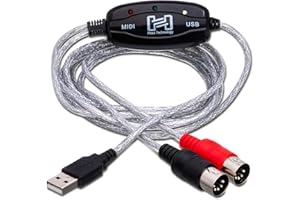 Hosa USM-422 MIDI I/O to USB Type A TRACKLINK USB Interface, 6 Feet