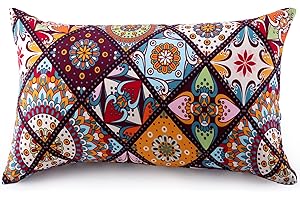 ATsense 2er Set Kissenbezug 50x70 cm - 100% Baumwolle, Bunt Kopfkissenbezug mit Reißverschluss, Superweicher Premium und Hypoallergen, ÖkoTex Super Bequemer Kissenhülle（Böhmen，Paisley）