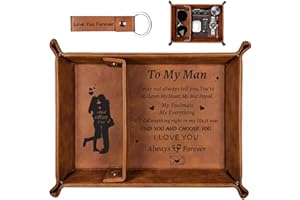 Belillpipi Valet Tray Gifts for Husband, Husband Birthday Gift, Mens Bedside Organiser for Him Boyfriend Gifts, Valentine's Day Valet Stand Husband Gifts for Wallet Keys Watch