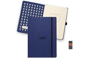 DINGBATS* NOTEBOOKS Dingbats* - Wildlife Dotted Extra Large A4 Notebook - PU Leather Hardcover Journal for Work, Writing - Pocket, Elastic Closure, Pen Holder, Bookmark