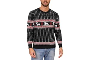 Totatuit Maglione di Natale Donna Invernale Maglione Natalizio Coppia a Maniche Lunghe Maglioni Natalizi Famiglia Pullover in Maglia Uomo Xmas Girocollo
