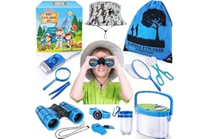essenson Forscherset für Kinder - Fernglas für Kinder, Entdecker Set Outdoor Spielzeug Kinder für Camping, Naturerkundungen und Abenteuer
