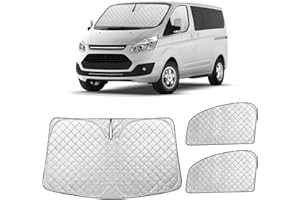 ZATOOTO Windscreen Sun Shade for Ford Transit Custom, Magnetic Internal Thermal Blinds, Thickened Windscreen Cover for Van, Set of 3