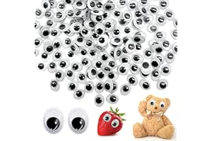 LUMOOM 300 pezzi autoadesivi occhi oscillanti, occhi wiggle eyes in plastica, occhi di bambola, occhi cullerocchi per artigianato, decorazione fai da te, accessori (nero)