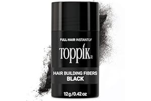 TOPPIK Fibres Capillaires Densifiantes à base de Kératine, Noir - Cheveux à l'Aspect Naturellement plus Epais – Pour densifier Racines, Ligne Frontale, Barbe, Calvitie