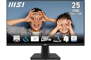 MSI Pro MP252 Monitor Profesional Full HD de 24,5"- Panel IPS 1920 x 1080, 100 Hz, Pantalla Eye-Friendly, Altavoces Integrados, inclinación Ajustable, HDM 2.0b, DisplayPort 1.4a