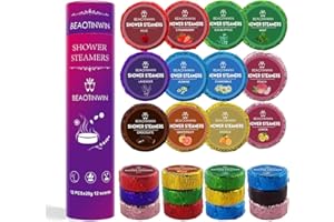 BEAOTINWIN 12 pcs Shower Steamers Aromatherapy Shower Tablets，Vegan Organic Shower Bomb Set, Stress Relief and Luxury Self Care,Pampering Birthday Relaxing Presents Hampers for Women Mum