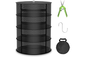 ‎MARS HYDRO MARS HYDRO Kräuter-Trockengestell, 2 Fuß 4 Schichten Hängendes Mesh Pflanzenregale mit Reißverschluss, Gewächshauszelt Trockengestell für Kräuter, Blumen, Samen