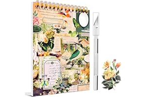 VESZOEN 1000+ Piezas/50 Hojas Pegatinas Scrapbooking Pegatinas Aesthetic Scrapbook Stickers Stickers Bullet Journal Scrapbooking Materiales para Álbumes de Recortes, Álbum de fotos, Cuaderno Diario(Verde)