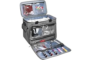 ProCase Borsa per Macchina da Cucire, Borse Imbottito da Trasporto con Tracolla Regolabile e Cinturino a Mano per Singer, Brother, Uten, Necchi, JUKI, Bernette, Janome, Silver, Elna, Bernina, Toyota