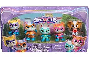 Just Play Paquete de 5 Figuras coleccionables SuperKitties Hero Squad de Disney Junior, de 5 cm de Alto; Juguetes para niños a Partir de 3 años