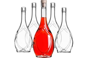 KADAX botella de vidrio vacía de 500 ml, 50 unidades, licor con corcho, para llenar licor y vino, botellas decorativas de cristal