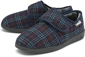 Dunlop Mens Slippers Easy Close Diabetic Orthopaedic Comfy Memory Foam Size 7-12