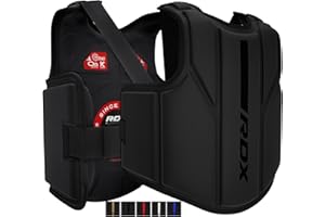 RDX Corpetto Protettivo, Boxe Torace Corpetti Maya Hide Pelle Perfetto per Boxe, MMA Allenamento, Arti Marziali, Sparring Coaching Corpo Guardia, Combattimento Kickboxing Taekwondo Palestra in casa