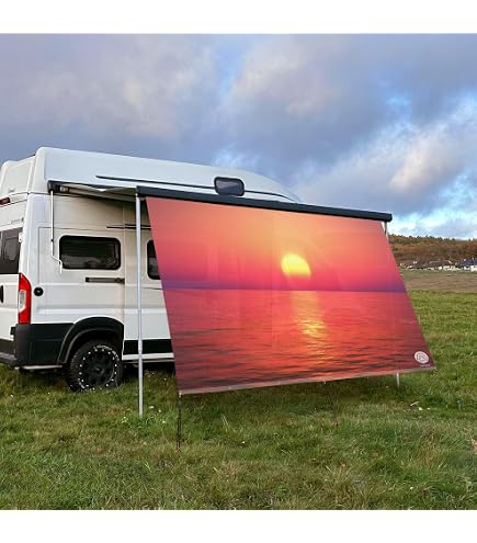 CAMPIDOO Textil Sonnensegel Sonnenuntergang – 200 Cm Hoch, Mit Keder-Befestigung (7 Mm), Fotorealistischer Druck, Für Wohnwagen & Camper CAMPIDOO Textil Sonnensegel Sonnenuntergang – 200 Cm Hoch, Mit Keder-Befestigung (7 Mm), Fotorealistischer Druck, Für Wohnwagen & Camper