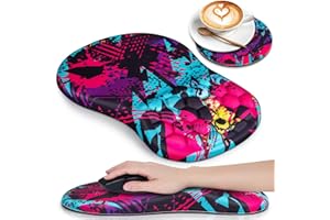 Acezeek Mouse Mat Wrist Support, Mouse Pad, Ergonomic Mouse Mat with Memory Foam, Wrist Rest with Non-Slip, Pain Relief Mousepad&Computer Mouse Mat for Home Office Games