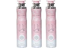 HILTO YARA Air Freshener Room Freshener Spray 'Arabian Vanilla, Sandalwood, Musk Scent Perfume Spray (Pack of 3)