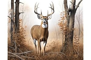 TISHIRON Paint by Numbers for Adults White Tail Buck Deer DIY Easy Paint by Numbers Abstract Paint by Numbers for Beginner Kids and Adults Home Wall Decor Oil Painting 16x20 Inch