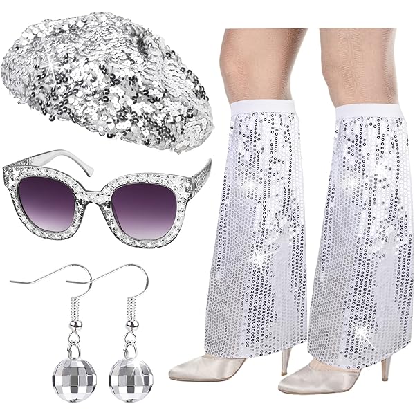4 Cinture Glitterate Con Paillettes Per Donna - Elastiche E Larghe, Perfette Per Festa Anni 70-80, Discoteca E Abiti Da Ballo