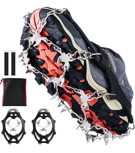Acciaio Inox Antiscivolo Ramponi, Tacchetti Di Trazione In Acciaio, Ramponi Antiscivolo Per Scarpe Da Montagna,Tacchetti Per Ghiaccio,Ramponi Per Scarpe,8 Denti Sport Invernali All'aperto (M:34-40 - 7