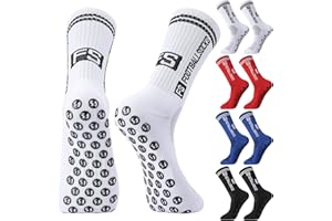 Utensilsto 4 Paare Fußball Socken Kinder Fußballsocken Jungen Grip Socken Rutschfeste Sportsocken Fussball Anti Rutsch Football Socks für Fussball Basketball Laufen Rugby Tennis