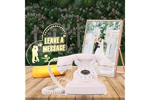 ANXCIYR Libro de invitados de audio retro, teléfono de boda, graba mensajes de audio personalizados con libro de visitas, libro de invitados de audio, teléfono de boda, fiesta de cumpleaños, mensaje de