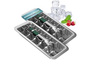 DREIKLANG - BE SMART Juego de 2 cubitos de hielo de tres sonidos, de acero inoxidable pulido de, con palanca cómoda para reducir el frío, duradero y libre de plástico en estilo vintage, 2 unidades