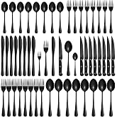 Velaze Cutlery Set, 18/10 Stainless Steel Vijilla, 48 Pieces Cutlery Set Include 16 Table Knives, 16 Forks, 16 Spoons, Dishwa