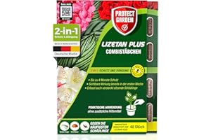 PROTECT GARDEN Lizetan Plus Combistäbchen, Langzeit-Schädlingsfrei und Premium-Dünger in Einem, 40 Stück
