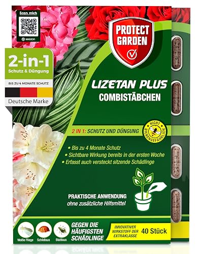 PROTECT GARDEN Lizetan Plus Combi Sticks, Long Term Pest Free and Premium Fertiliser in One, Pack of 40