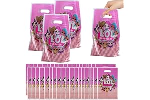 MIZT LOL-Surprise Sachets de fête, 50 Sac Cadeaux, Sacs de fête d'anniversaire, Sacs de Cadeau Pochette Bonbon Anniversaire Sachet en pour Faveur de Noël Anniversaire Fête, Le thème de la fête, 25 x 16 cm