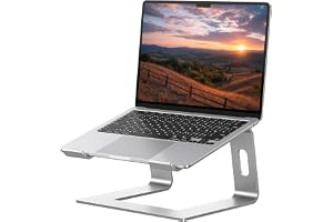 SOUNDANCE laptopstativ, aluminium-dator-upphöjning, ergonomiskt laptopstativ för skrivbordet, metallhållare, kompatibel med 10 till 15,6 tums bärbara datorer