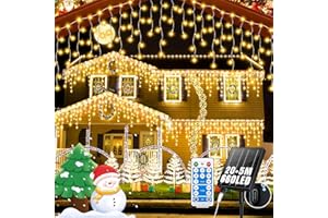 GCMacau Solar Cortina Luces Navidad Exterior [20m +5m], 660LEDs Luces Navidad Exterior,8 Modi,Expandible, USB Power Luces Exterior,IP65 Impermeable con Control Remoto Temporizador [blanco cálido]