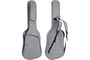 HOHIYO 39 Inch Electric Guitar Bag Soft Guitar Case 11 MM Thick Padded Electric Guitar Gig Bag Waterproof Guitar Backpack with Pockets Grey (Electric-Grey)
